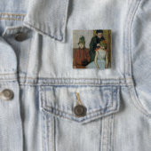 Edgar Degas | Vrouw met twee meisjes Vierkante Button 5,1 Cm (In situ)