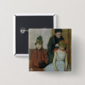 Edgar Degas | Vrouw met twee meisjes Vierkante Button 5,1 Cm (Voorkant /achterkant)