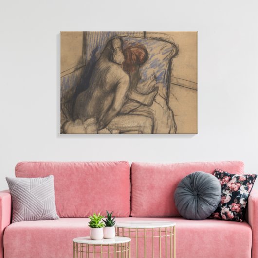 Edgar Degas | Vrouwen die haar haar haar haar drog Canvas Afdruk (Insitu (Woonkamer))