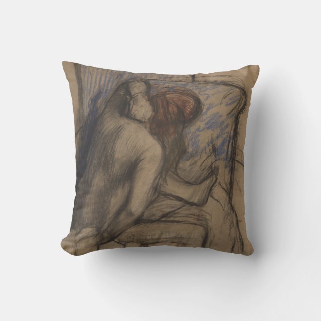 Edgar Degas | Vrouwen die haar haar haar haar drog Kussen (Voorkant)
