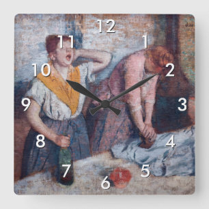 Edgar Degas - Vrouwen die strijken Vierkante Klok