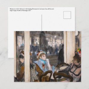 Edgar Degas - Vrouwen op een Cafe Terrace in de av Briefkaart