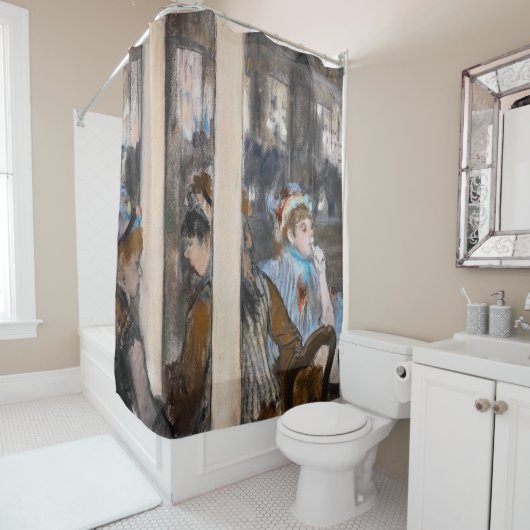 Edgar Degas - Vrouwen op een Cafe Terrace in de av Douchegordijn (In situ)