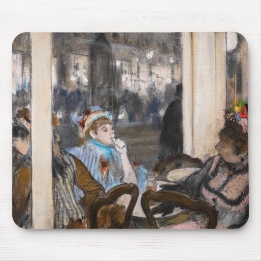 Edgar Degas - Vrouwen op een Cafe Terrace in de av Muismat (Voorkant)