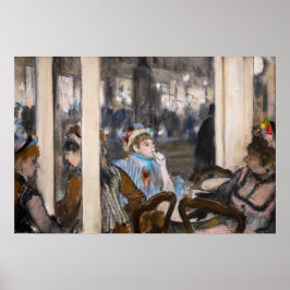 Edgar Degas - Vrouwen op een Cafe Terrace in de av Poster