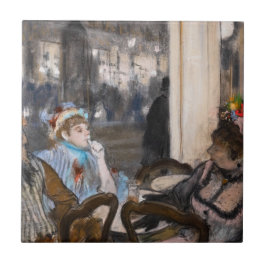 Edgar Degas - Vrouwen op een Cafe Terrace in de av Tegeltje