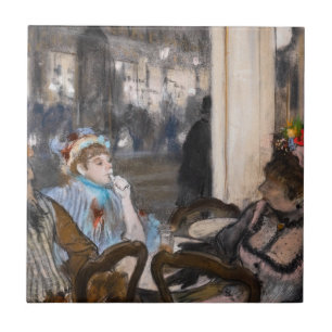Edgar Degas - Vrouwen op een Cafe Terrace in de av Tegeltje