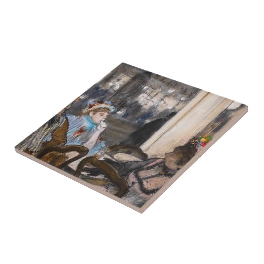 Edgar Degas - Vrouwen op een Cafe Terrace in de av Tegeltje (Zijkant)