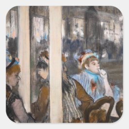 Edgar Degas - Vrouwen op een Cafe Terrace in de av Vierkante Sticker