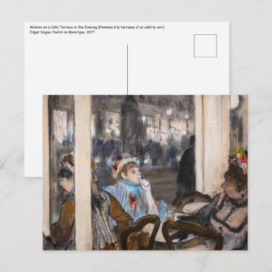 Edgar Degas - Vrouwen op een Cafeterras 's Avonds Briefkaart (Voorkant / Achterkant)
