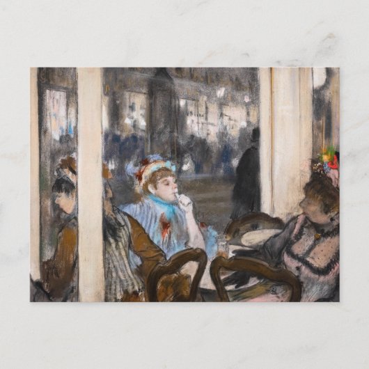 Edgar Degas - Vrouwen op een Cafeterras 's Avonds Briefkaart (Voorkant)