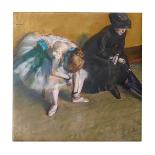 Edgar Degas - Wachten Tegeltje (Voorkant)
