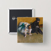 Edgar Degas - Wachten Vierkante Button 5,1 Cm (Voorkant /achterkant)