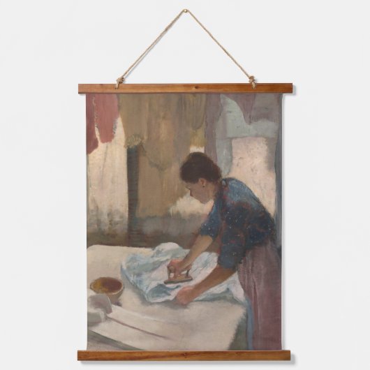 Edgar Degas Woman Ironing Laundry Room Art Wood Hangend Wandkleed (Voorkant)