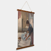 Edgar Degas Woman Ironing Laundry Room Art Wood Hangend Wandkleed (Gebogen)