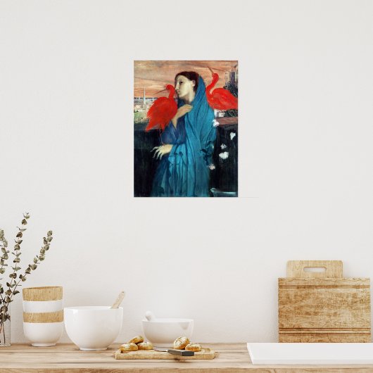 Edgar Degas Young Woman met Ibis Poster (Keuken)