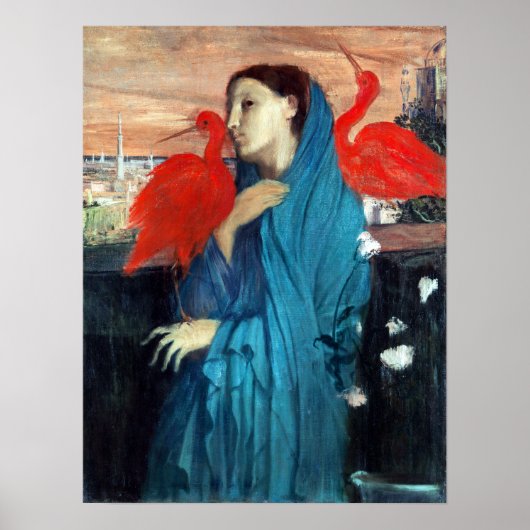 Edgar Degas Young Woman met Ibis Poster (Voorkant)