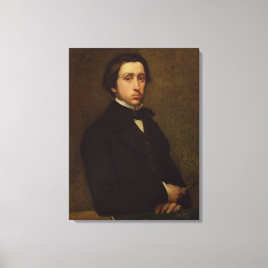 Edgar Degas | Zelfportret, 1855 Canvas Afdruk (Voorkant)