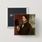 Edgar Degas | Zelfportret, c.1862 Vierkante Button 5,1 Cm (Voorkant /achterkant)