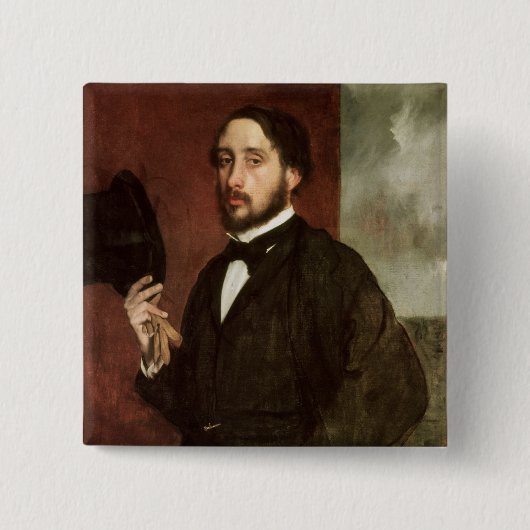 Edgar Degas | Zelfportret, c.1862 Vierkante Button 5,1 Cm (Voorkant)