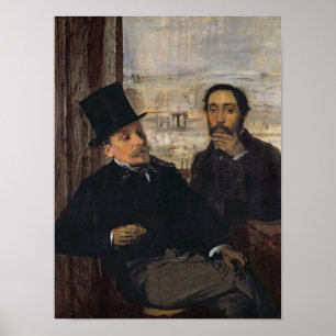 Edgar Degas Zelfportret met Evariste de Valernes Poster