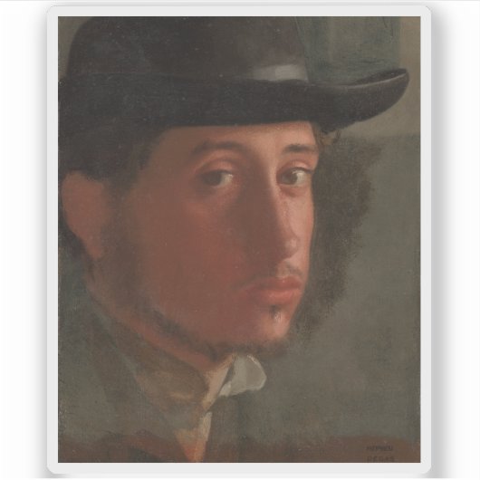 Edgar Degas - Zelfportret Sticker (Voorkant)