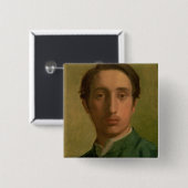 Edgar Degas | Zelfportret Vierkante Button 5,1 Cm (Voorkant /achterkant)