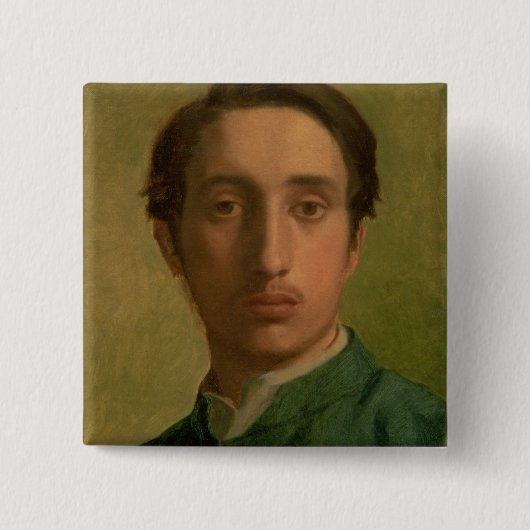 Edgar Degas | Zelfportret Vierkante Button 5,1 Cm (Voorkant)
