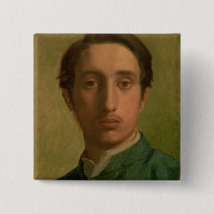 Edgar Degas Zelfportret Vierkante Button 5,1 Cm