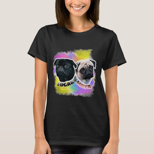 Edgar & Maya PewDiePie Pugs 518 T-shirt (Voorkant)