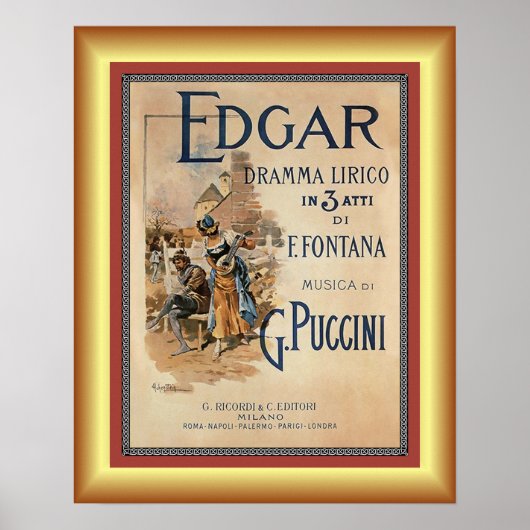 Edgar ~Piccini ~ Lyrical drama by F. Fountana ~ Poster (Voorkant)
