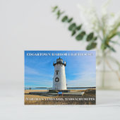 Edgartown Harbor Lighthous, Massachusetts Briefkaa Briefkaart (Staand voorkant)