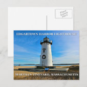 Edgartown Harbor Lighthous, Massachusetts Briefkaa Briefkaart (Voorkant / Achterkant)