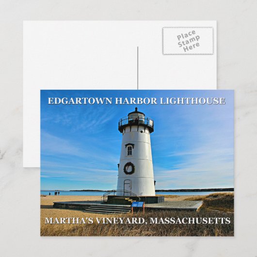 Edgartown Harbor Lighthous, Massachusetts Briefkaa Briefkaart (Voorkant / Achterkant)