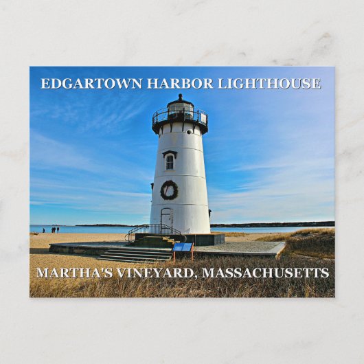 Edgartown Harbor Lighthous, Massachusetts Briefkaa Briefkaart (Voorkant)