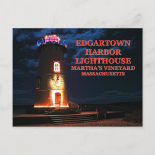 Edgartown Harbor Lighthous, Massachusetts Briefkaa Briefkaart