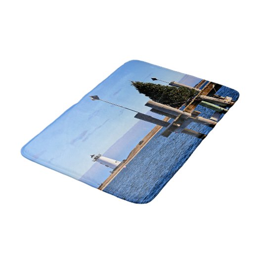 Edgartown Harbor Lighthouse, MA Bath Mat (Gekanteld)