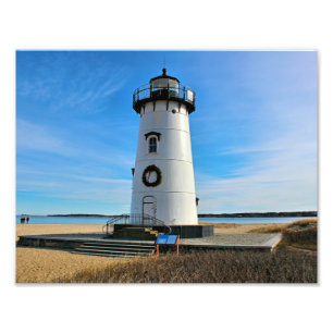 Edgartown Harbor Lighthouse, Martha's Vineyard MA Foto Afdruk
