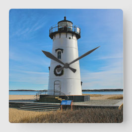 Edgartown Harbor Lighthouse, Martha's Vineyard MA Vierkante Klok