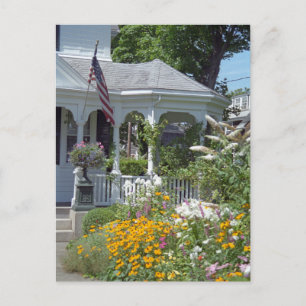 Edgartown Hotel Summer Garden Custom Briefkaart