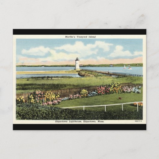 Edgartown Lighthouse Martha's Vineyard c1925 Briefkaart (Voorkant)