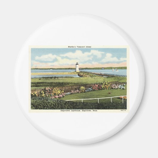 Edgartown Lighthouse Martha's Vineyard c1925 Magneet (Voorkant)