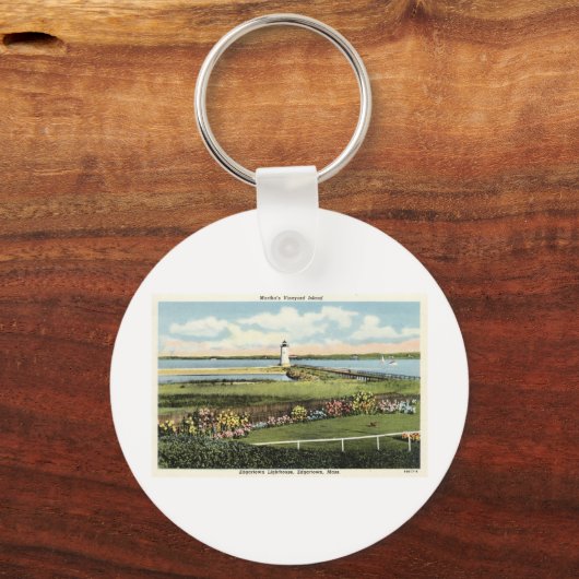 Edgartown Lighthouse Martha's Vineyard c1925 Sleutelhanger (Voorkant)