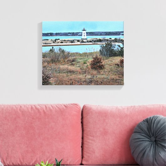 Edgartown Lighthouse, Martha's Vineyard MA Canvas Afdruk (Insitu (Woonkamer))