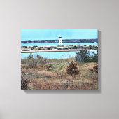 Edgartown Lighthouse, Martha's Vineyard MA Canvas Afdruk (Voorkant)