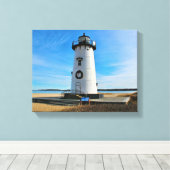 Edgartown Lighthouse, Martha's Vineyard MA Canvas Afdruk (Insitu (Houten vloer))