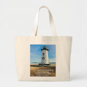 Edgartown Lighthouse, Martha's Vineyard MA Canvas Grote Tote Bag (Voorkant)
