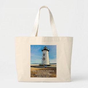 Edgartown Lighthouse, Martha's Vineyard MA Canvas  Grote Tote Bag