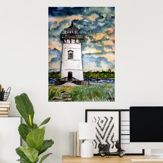 Edgartown Lighthouse Marthas Vineyard Poster (Thuiskantoor)