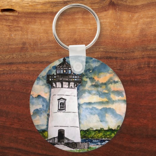 Edgartown Lighthouse Marthas Vineyard Sleutelhange Sleutelhanger (Voorkant)